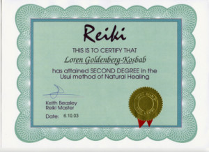 Loren Goldenberg-Kosbab 2nd degree Certificate